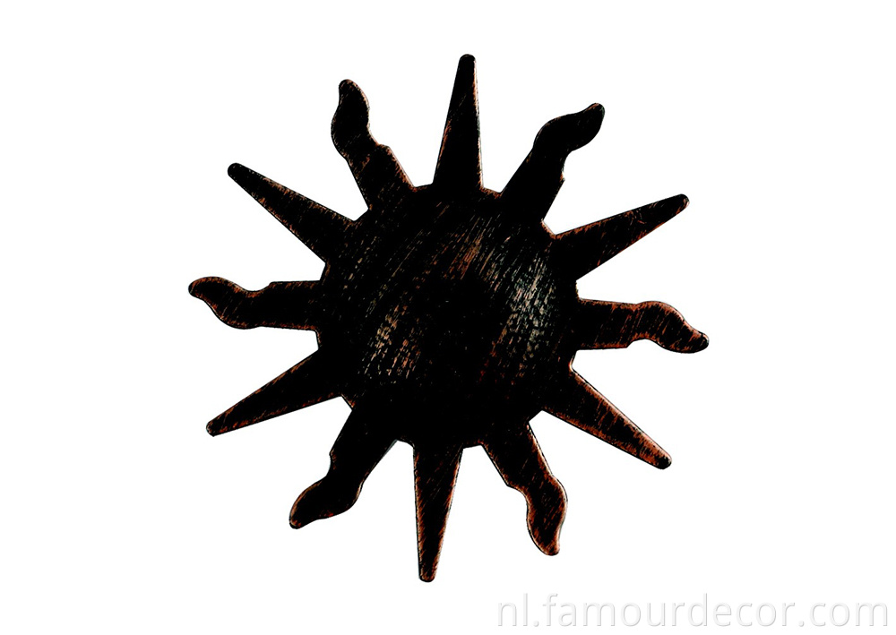 Sun-shaped wrought iron head curtain rod